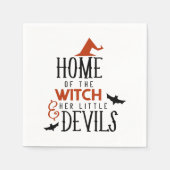 Serviette En Papier maison de la sorcière et ses petits démons Hallowe (Devant)