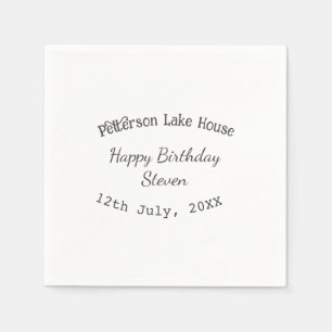 Serviette En Papier Maison de lac plage joyeux anniversaire ajouter no