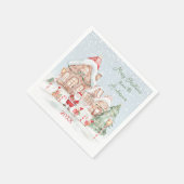 Serviette En Papier Maison de Noël Père Noël Tree Holidays (Coin)