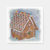 Serviette En Papier Maison de pain d'épice de Noël (Devant)