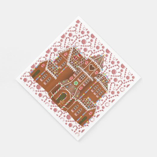 Serviette En Papier Maison de pain d'épices (Coin)