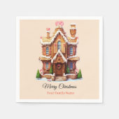 Serviette En Papier Maison de pain d'épices de Noël (Devant)