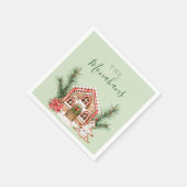 Serviette En Papier Maison de pain d'épices de Noël (Coin)