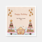 Serviette En Papier Maison de pain d'épices Fête Brown (Devant)