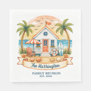Serviette En Papier Maison de plage côtière pour réunion de famille 