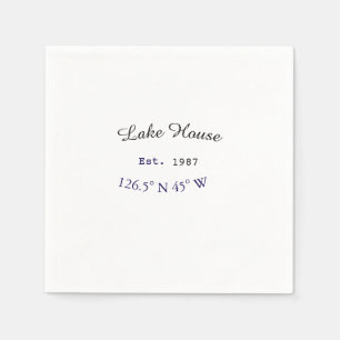 Serviette En Papier Maison de plage etc. Date année coordonnées person