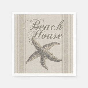 Serviette En Papier Maison de plage étoile de mer Rivage Côtiers