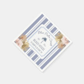 Serviette En Papier Maison de plage Rayures bleues Côtière Boho Maison (Coin)