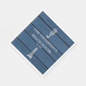 Serviette En Papier Maison de plage Rustique Blue Wood Seahorse Lighth (Coin)