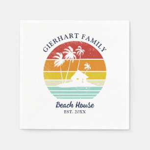 Serviette En Papier Maison de plage Vacances Réunion de famille Palmie