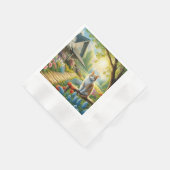 Serviette En Papier Maison de printemps/jardin & chat (Coin)