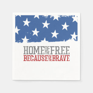 Serviette En Papier Maison des libres grâce aux braves drapeau américa