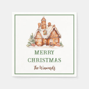Serviette En Papier Maison en pain d'épice décorant la fête de Noël