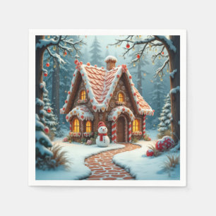 Serviette En Papier Maison en pain d'épices de Noël avec un bonhomme d