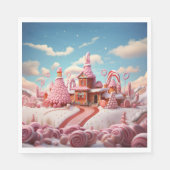 Serviette En Papier Maison en pain d'épices Imaginaire avec bonbons 1  (Devant)