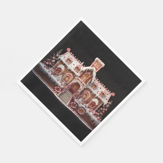 Serviette En Papier Maison en pain d'épices Imaginaire avec bonbons 2 (Coin)