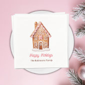 Serviette En Papier Maison en pain d'épices Joyeuses vacances Noël
