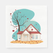 Serviette En Papier Maison En Papier Automne Naples (Devant)