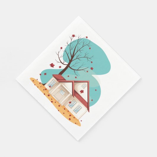Serviette En Papier Maison En Papier Automne Naples (Coin)