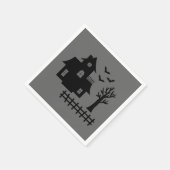 Serviette En Papier Maison Halloween Hantée Avec Chauve-Feu Et Arbre S (Coin)