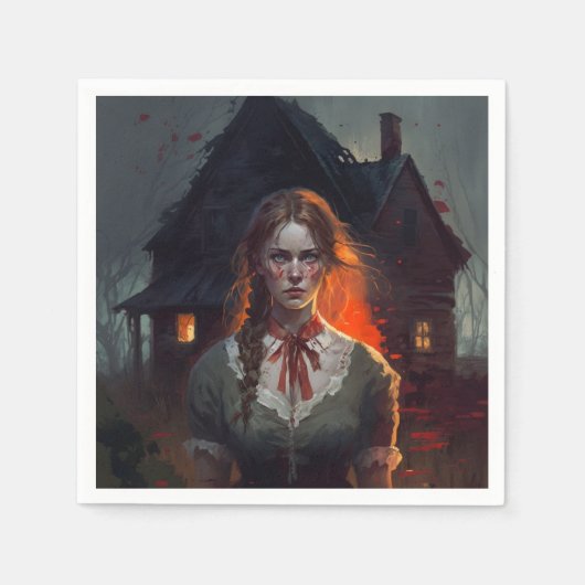 Serviette En Papier Maison hantée (Devant)
