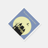 Serviette En Papier Maison hantée et sorcière volante (Coin)