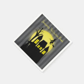 Serviette En Papier Maison hantée et sorcière volante avec le clair de (Coin)