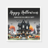 Serviette En Papier Maison Hantée Halloween (Devant)