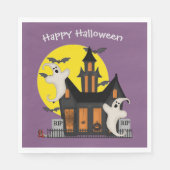 Serviette en papier maison hantée Halloween (Devant)