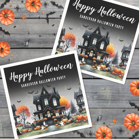 Serviette En Papier Maison Hantée Halloween