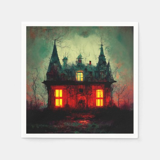 Serviette En Papier Maison haunted (Devant)