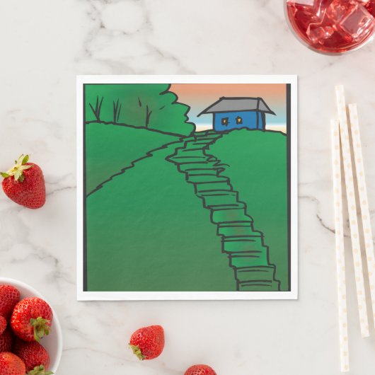 Serviette En Papier Maison Sur Green Hill (En situation)