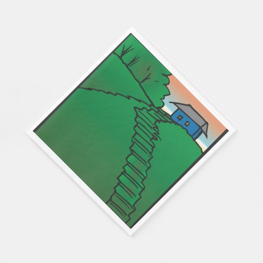 Serviette En Papier Maison Sur Green Hill (Coin)