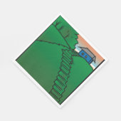 Serviette En Papier Maison sur une colline verte (Coin)