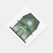 Serviette En Papier Maison verte (Coin)