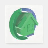 Serviette En Papier Maison Verte Et Flèches (Devant)