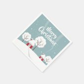 Serviette En Papier Maisons de neige et arbres Noël (Coin)