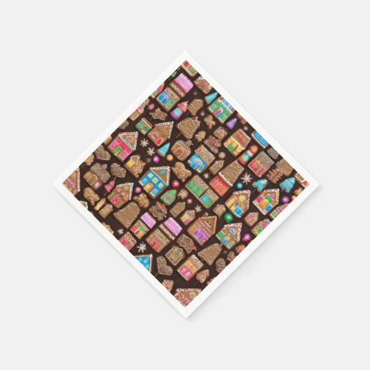 Serviette En Papier Maisons de pain d'épices (Coin)