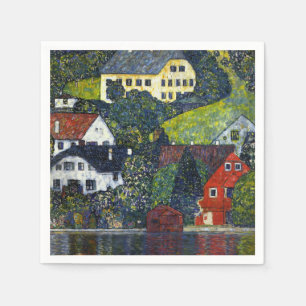 Serviette En Papier Maisons vintage de Gustav Klimt Unterach Attersee 