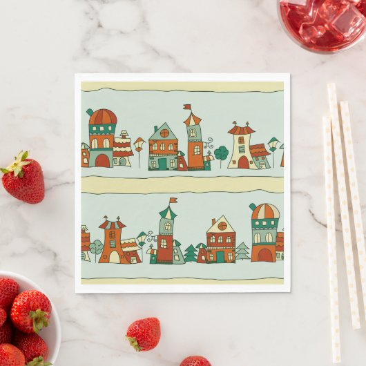 Serviette En Papier Maisons Wonky (En situation)