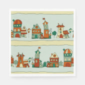 Serviette En Papier Maisons Wonky (Devant)