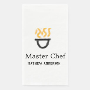 Serviette En Papier Maître chef ajouter nom poêle noir feu fumée co