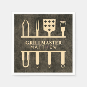 Serviette En Papier Maître du Grill Cuir Synthétique Nom Classique Out
