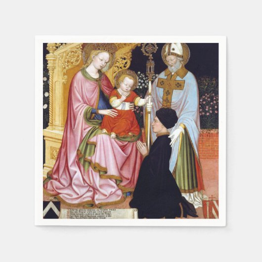 Serviette En Papier Maître G.Z. Madonna et Enfant avec le donateur (Devant)