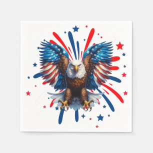 Serviette En Papier Majestic Eagle Étoiles et Bandes serviettes