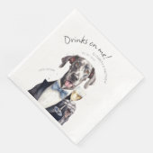 Serviette En Papier Majestic Great Dane Waiter Aquarelle personnalisab (Coin)