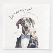 Serviette En Papier Majestic Great Dane Waiter Aquarelle personnalisab (Devant)