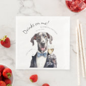 Serviette En Papier Majestic Great Dane Waiter Aquarelle personnalisab (En situation)