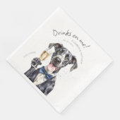 Serviette En Papier Majestic Great Dane Waiter Aquarelle personnalisab (Coin)