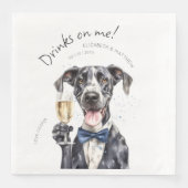 Serviette En Papier Majestic Great Dane Waiter Aquarelle personnalisab (Devant)